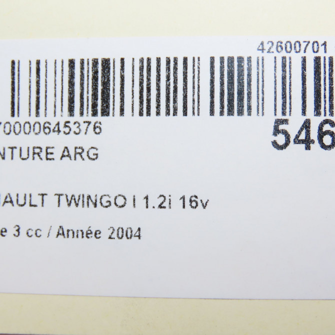 Ceinture arrière gauche occasion RENAULT TWINGO I Phase 3 08-2000->06-2007 1.2i 16v 8200703404 5