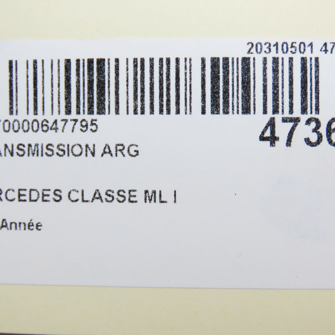 Transmission arrière gauche occasion MERCEDES CLASSE ML I 6