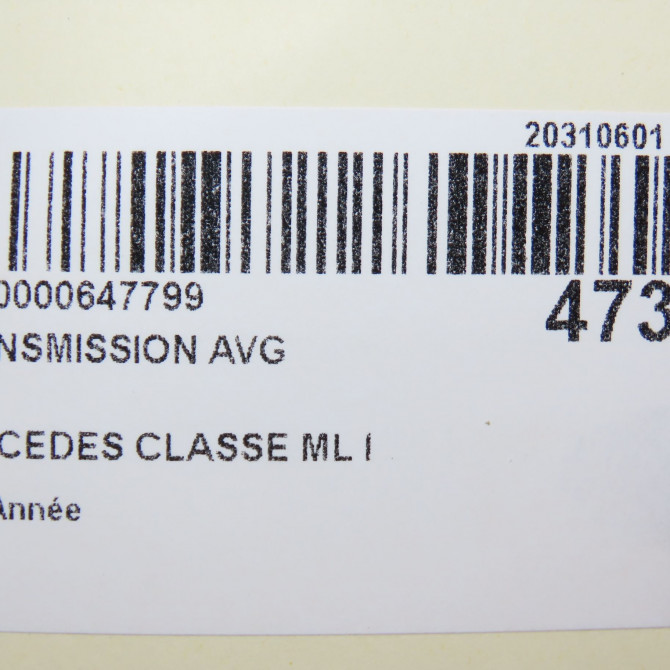Transmission avant gauche occasion MERCEDES CLASSE ML I 8201055669 6