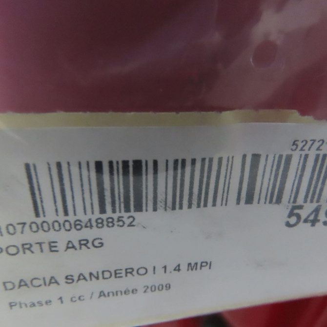 Porte arrière gauche occasion DACIA SANDERO I Phase 1 06-2008->10-2012 1.4 MPI 75ch 821012255R 4