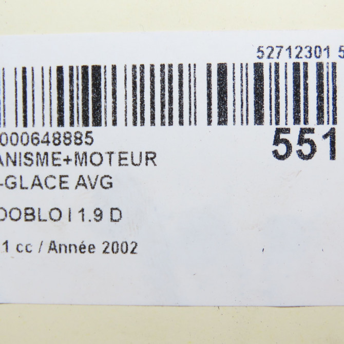 Mecanisme+moteur leve-glace avg occasion FIAT DOBLO I Phase 1 03-2001->12-2005 1.9 D 51718404 7