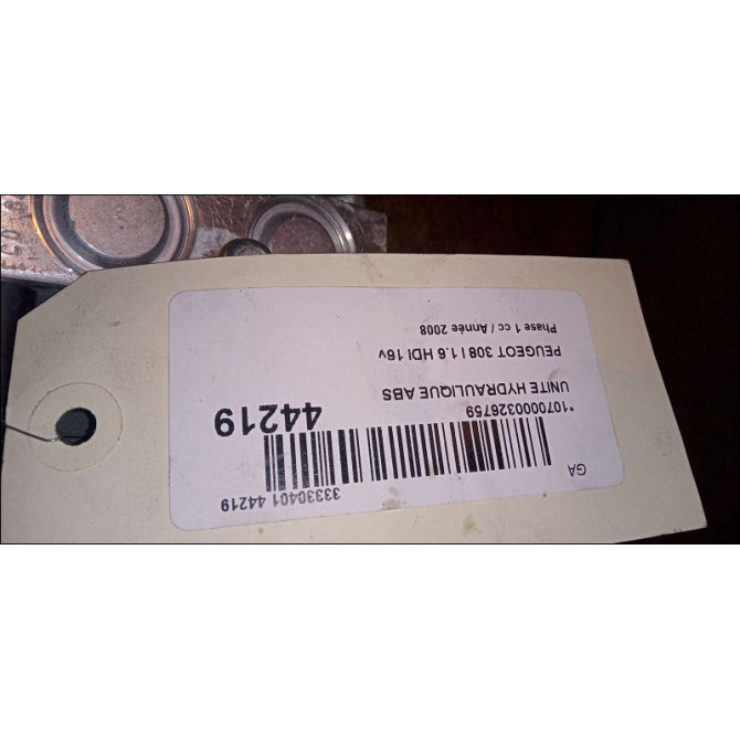Unité hydraulique ABS occasion PEUGEOT 308 I Phase 1 09-2007->03-2011 1.6 HDI 16v 90ch 4541LF 6