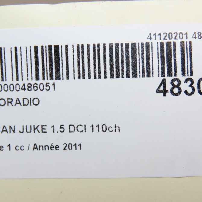 Autoradio occasion NISSAN JUKE Phase 1 09-2010->... 1.5 DCI 110ch 25915BH20B 7