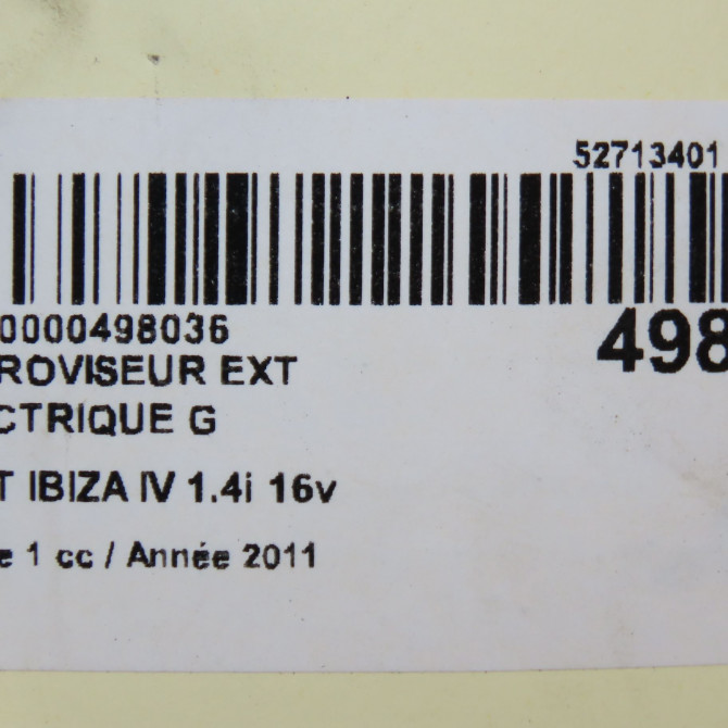 Retroviseur exterieur electrique gauche occasion SEAT IBIZA IV Phase 1 05-2008->01-2012 1.4i 16v 6J1857507G9B9 5