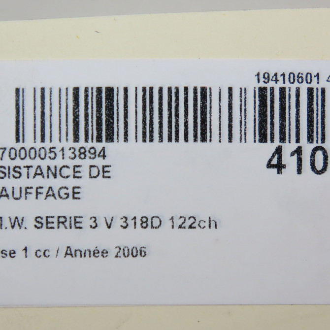Resistance de chauffage occasion B.M.W. SERIE 3 V Phase 1 03-2005->09-2008 318D 122ch 64119194595 6