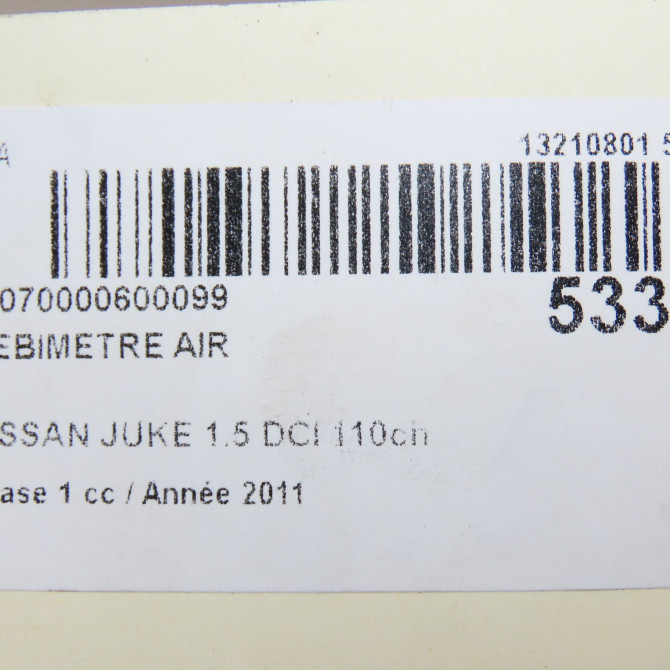 Debimetre air occasion NISSAN JUKE Phase 1 09-2010->... 1.5 DCI 110ch 226801FE0A 7