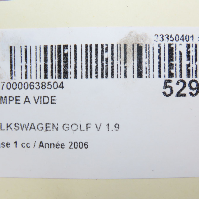 Pompe a vide occasion VOLKSWAGEN GOLF V Phase 1 11-2003->10-2008 1.9 TDI 105ch 4