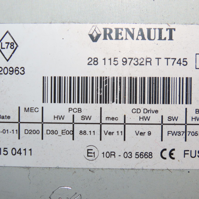 Autoradio occasion RENAULT CLIO III Phase 2 03-2009->12-2014 1.5 DCI 90ch 281159884R 4