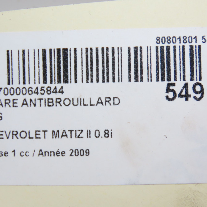 Phare antibrouillard avant gauche occasion CHEVROLET MATIZ II Phase 1 06-2005->09-2009 0.8i 4
