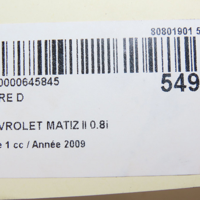 Phare droit occasion CHEVROLET MATIZ II Phase 1 06-2005->09-2009 0.8i 96590406 4
