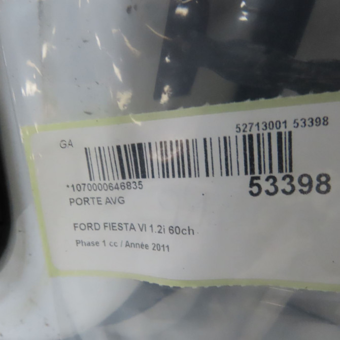 Porte avant gauche occasion FORD FIESTA VI Phase 1 10-2008->11-2012 1.2i 60ch Ambiente 1806115 5