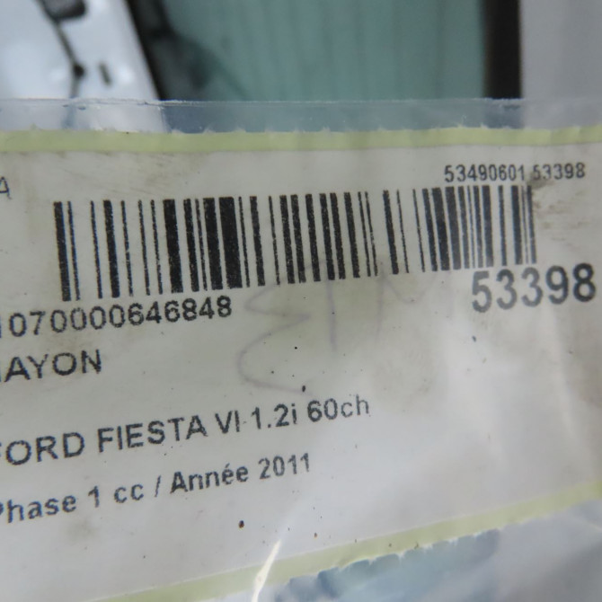 Hayon occasion FORD FIESTA VI Phase 1 10-2008->11-2012 1.2i 60ch Ambiente 1763986 4