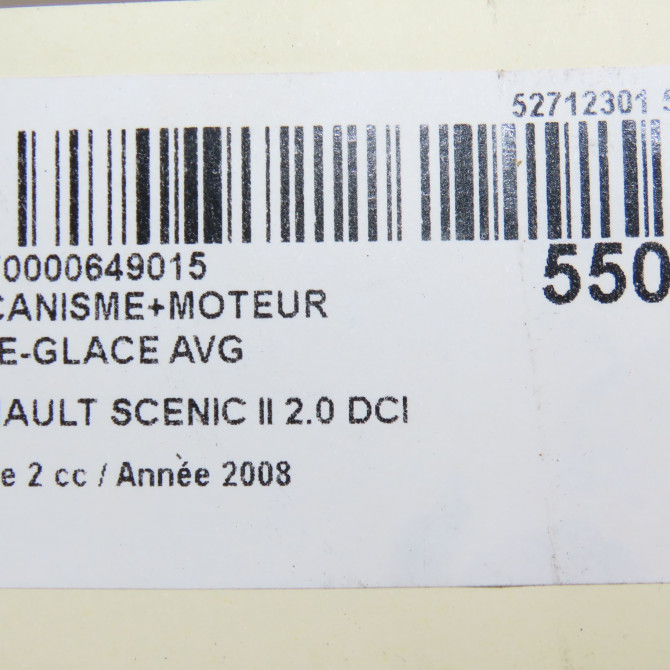 Mecanisme+moteur leve-glace avg occasion RENAULT SCENIC II Phase 2 09-2006->04-2009 2.0 DCI 150ch 8201010937 6