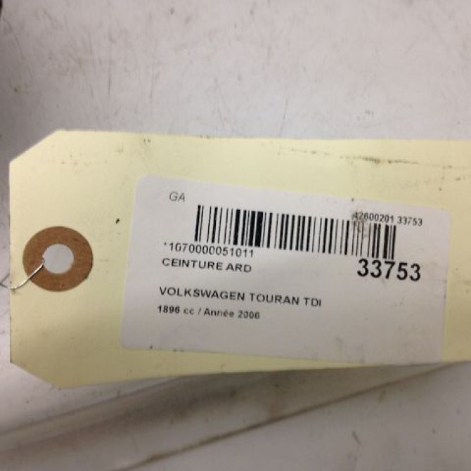 Ceinture arrière droite occasion VOLKSWAGEN TOURAN I Phase 1 03-2003->12-2006 1T0857806DRAA 3