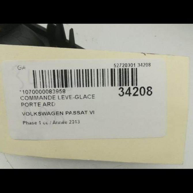 Commande leve-glace porte arrière droite occasion VOLKSWAGEN PASSAT VI Phase 1 10-2010->... 2.0 TDI 140ch 5K0959855XSH 4