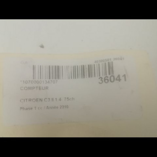 Compteur occasion CITROEN C3 II Phase 1 11-2009->02-2013 1.4i 75ch 98041179XT 3
