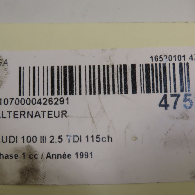 Alternateur occasion AUDI 100 III Phase 1 01-1991->06-1994 2.5 TDI 115ch 7