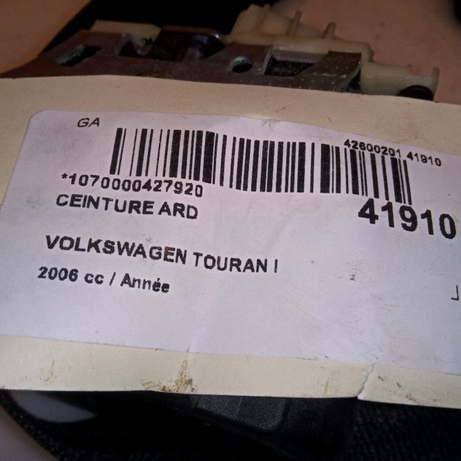 Ceinture arrière droite occasion VOLKSWAGEN TOURAN I Phase 1 03-2003->12-2006 1T0857806DRAA 3