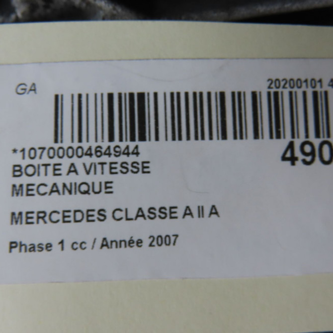 Boîte à vitesse mecanique occasion MERCEDES CLASSE A II Phase 1 12-2004->04-2008 A 160 CDI 169360170028 7