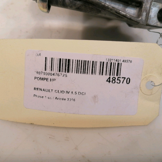 Pompe hp occasion RENAULT CLIO IV Phase 1 07-2012->... 1.5 DCI 75ch 167007358R 6