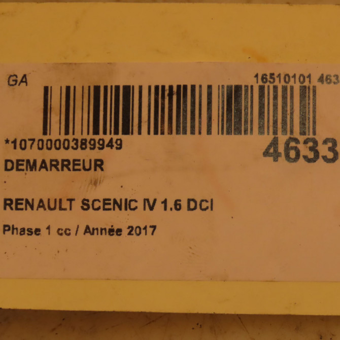 Démarreur occasion RENAULT SCENIC IV Phase 1 04-1995->04-1999 1.6 DCI 130ch 233000686R 4