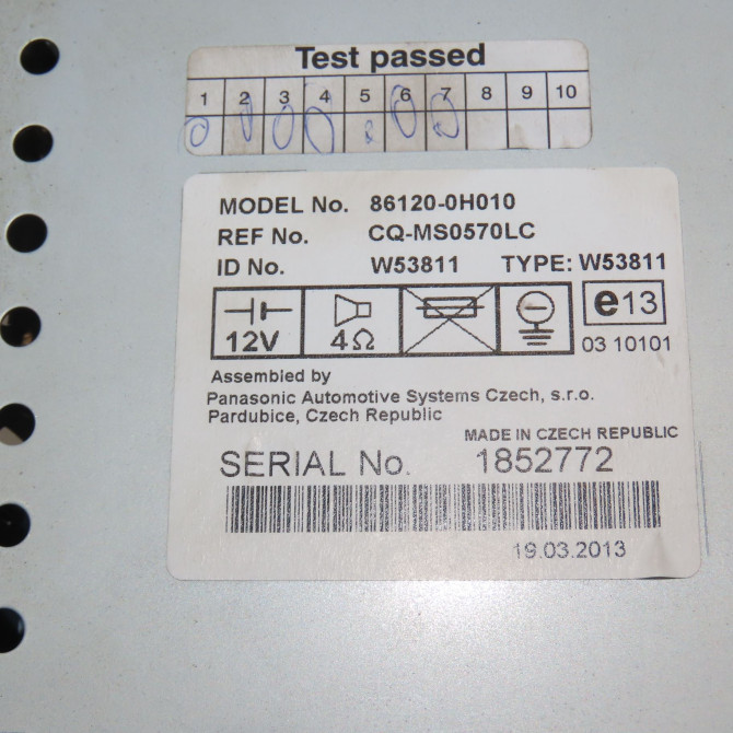 Autoradio occasion PEUGEOT 107 Phase 3 01-2012->06-2014 1.0 68ch 6564K6 3