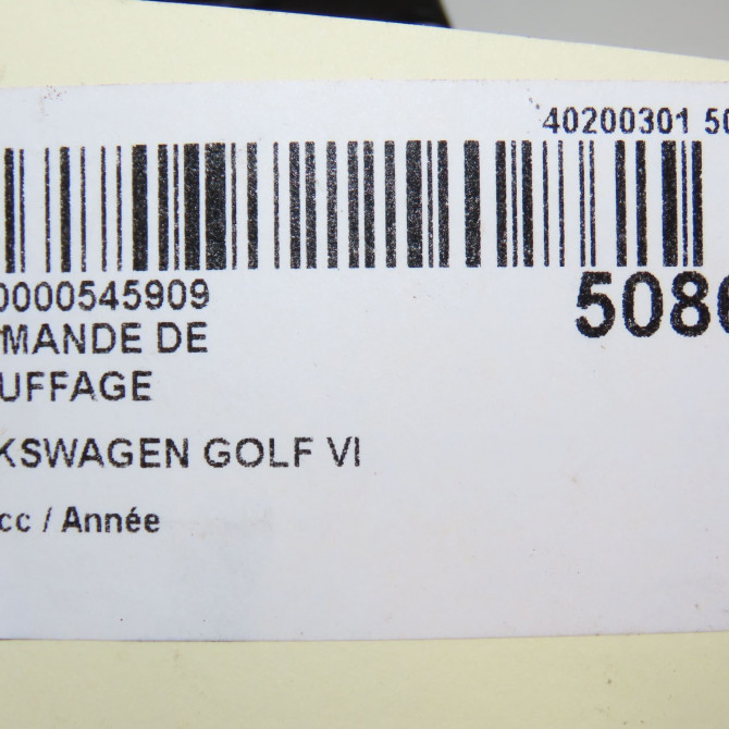 Commande de chauffage occasion VOLKSWAGEN GOLF VI 5K0907044HAZJU 6