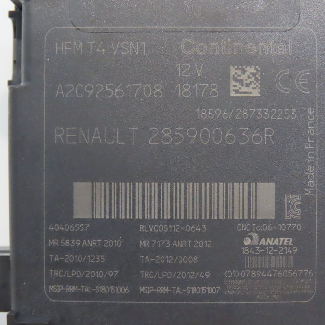 Lecteur de carte occasion RENAULT CLIO IV Phase 2 08-2016->... 0.9i TCE 285906306R 4