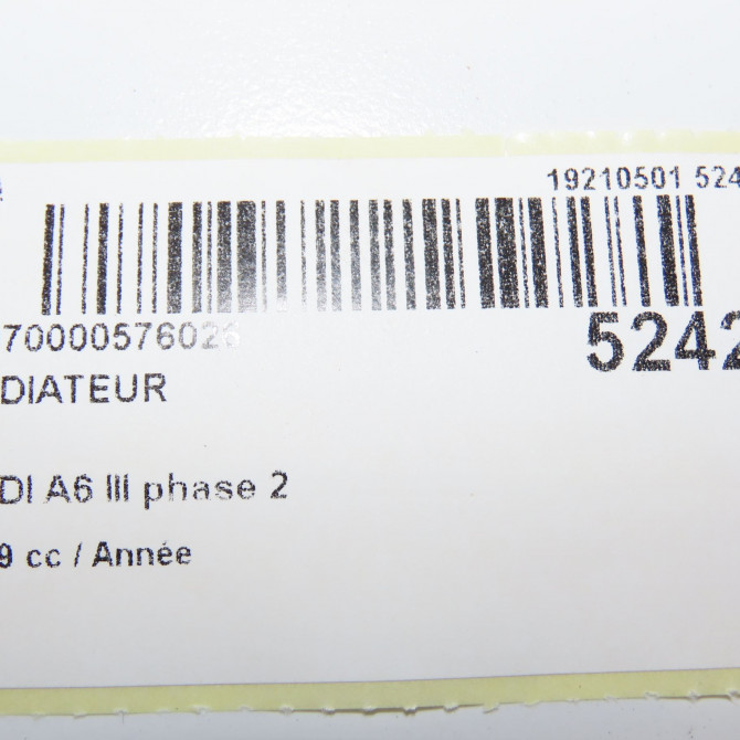 Radiateur occasion AUDI A6 III phase 2 10-2008->12-2010 4F0121251AG 5