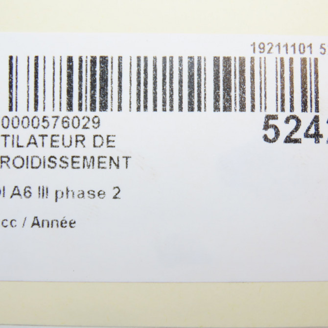 Ventilateur de refroidissement occasion AUDI A6 III phase 2 10-2008->12-2010 7