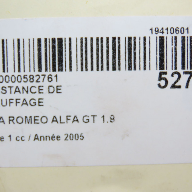 Resistance de chauffage occasion ALFA ROMEO ALFA GT Phase 1 03-2004->12-2010 1.9 JTDm 150ch 77363783 7