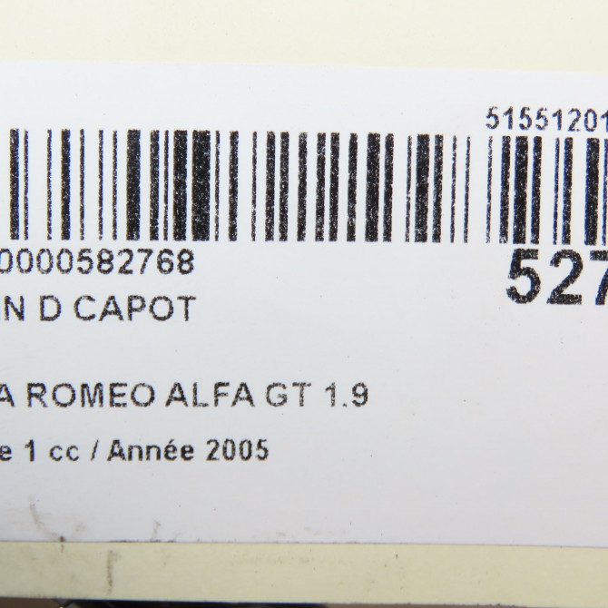 Verin d capot occasion ALFA ROMEO ALFA GT Phase 1 03-2004->12-2010 1.9 JTDm 150ch 46739202 3