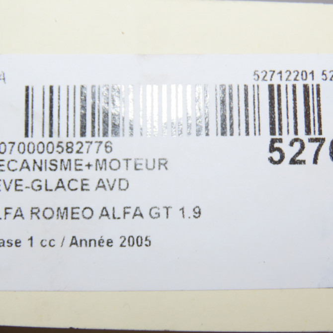 Mecanisme + moteur lève-glace avant droit occasion ALFA ROMEO ALFA GT Phase 1 03-2004->12-2010 1.9 JTDm 150ch 60681592 8