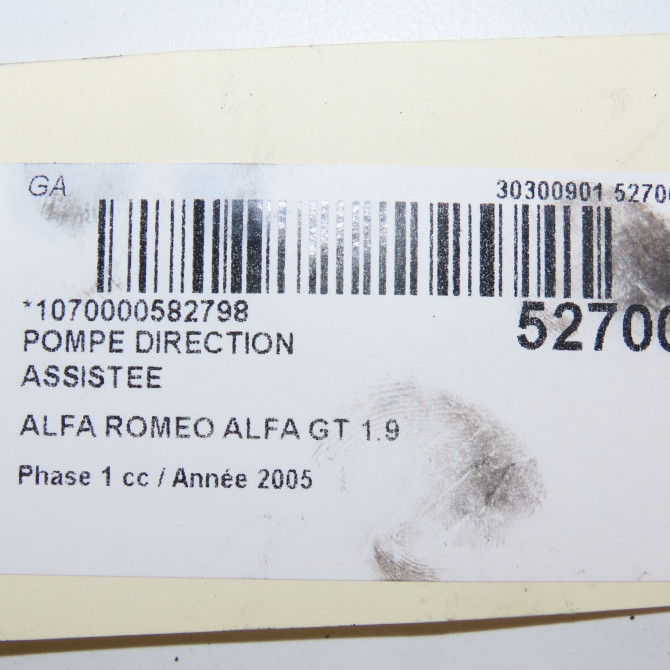 Pompe direction assistee occasion ALFA ROMEO ALFA GT Phase 1 03-2004->12-2010 1.9 JTDm 150ch 55183805 6