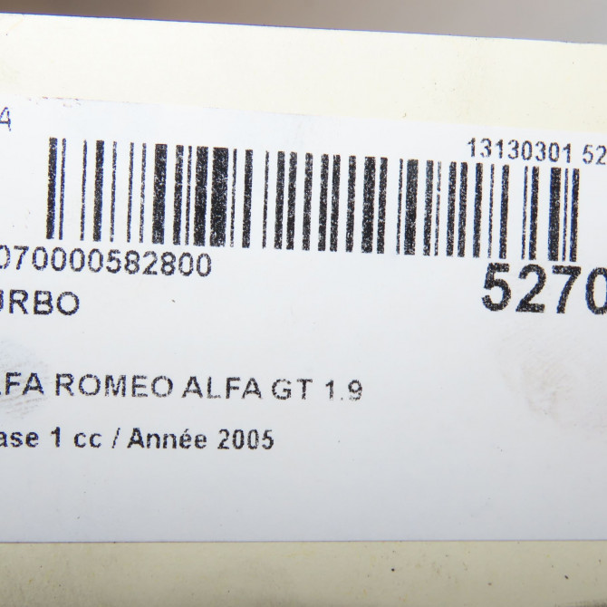 Turbo occasion ALFA ROMEO ALFA GT Phase 1 03-2004->12-2010 1.9 JTDm 150ch 8