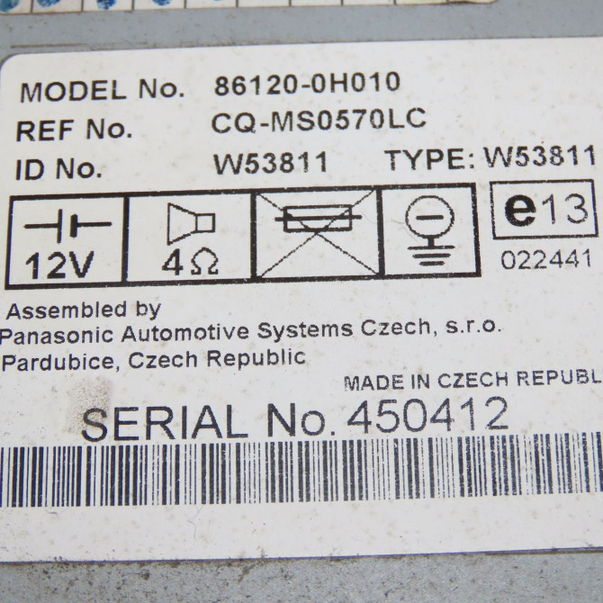 Autoradio occasion PEUGEOT 107 Phase 1 06-2005->12-2008 1.0i 12v 68ch 6564K6 4