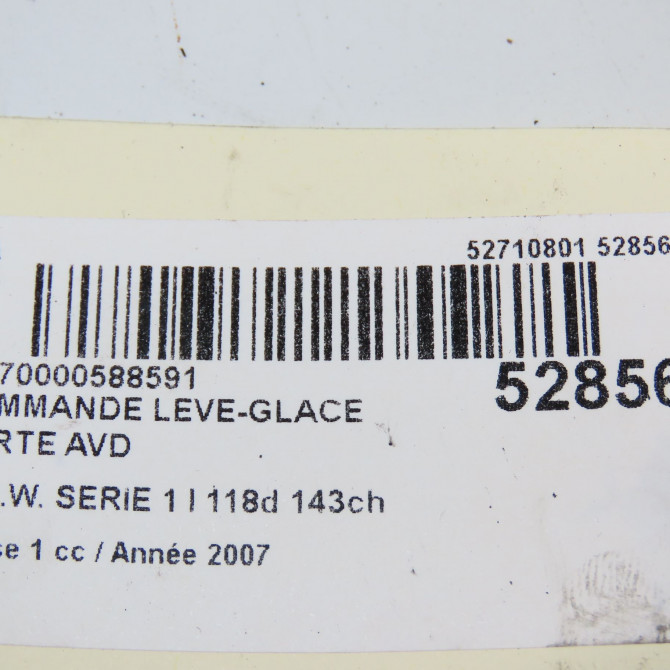 Commande lève-glace porte avant droite occasion B.M.W. SERIE 1 I Phase 1 01-2007->07-2011 118d 143ch 61319162998 5