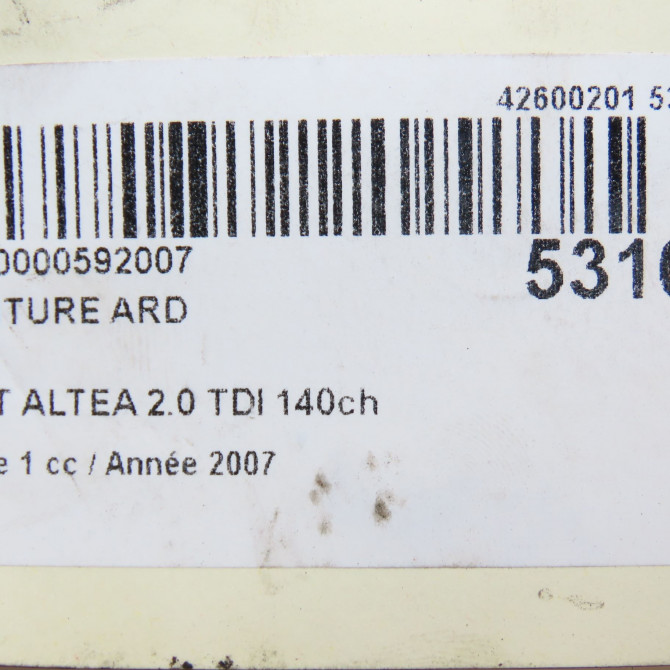 Ceinture arrière droite occasion SEAT ALTEA Phase 1 04-2004->05-2009 2.0 TDI 140ch 5P0857805ERAA 6