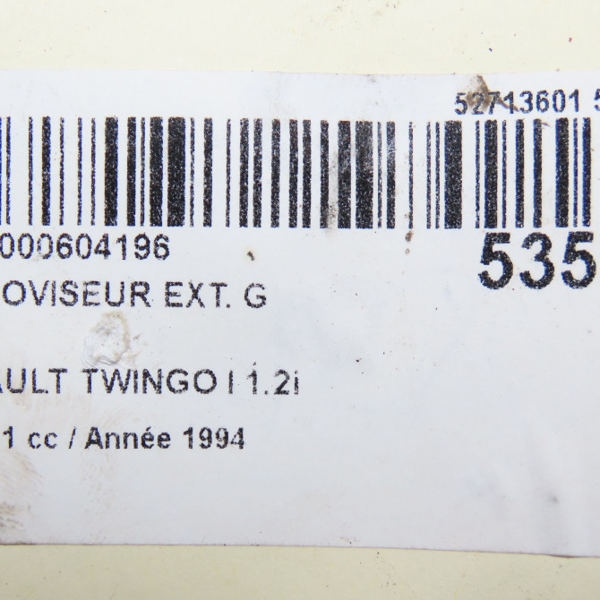 Retroviseur exterieur gauche occasion RENAULT TWINGO I Phase 1 04-1993->08-1998 1.2i 55ch 7701367759 5
