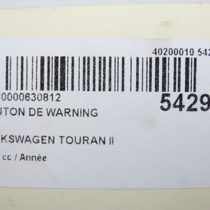 Bouton de warning occasion VOLKSWAGEN TOURAN II Phase 1 09-2010->12-2015 1T0953509B 5