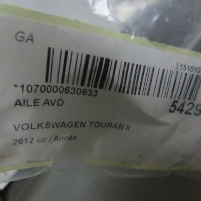 Aile avant droite occasion VOLKSWAGEN TOURAN II Phase 1 09-2010->12-2015 1T0821022D 8