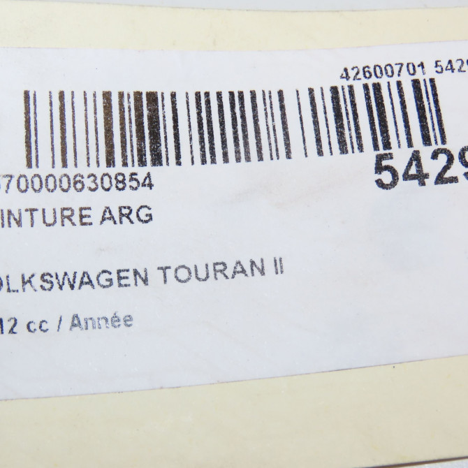 Ceinture arrière gauche occasion VOLKSWAGEN TOURAN II Phase 1 09-2010->12-2015 1T0857805DRAA 5