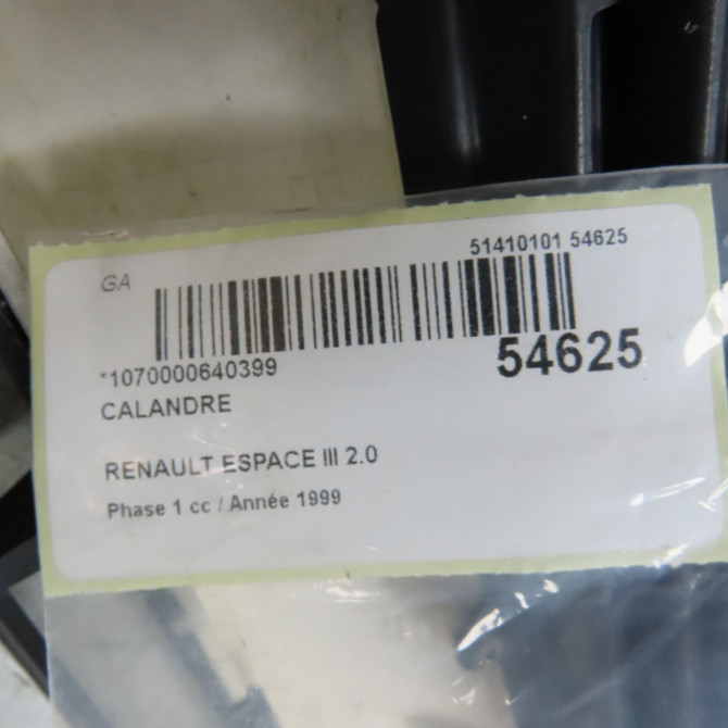 Calandre occasion RENAULT ESPACE III Phase 1 12-1996->09-2002 2.0 6025370793 7
