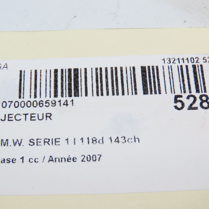 Injecteur occasion B.M.W. SERIE 1 I Phase 1 01-2007->07-2011 118d 143ch 13537798446 5