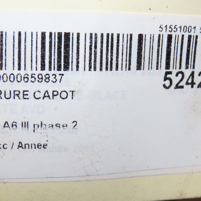 Serrure capot occasion AUDI A6 III phase 2 10-2008->12-2010 4F0823509B 5