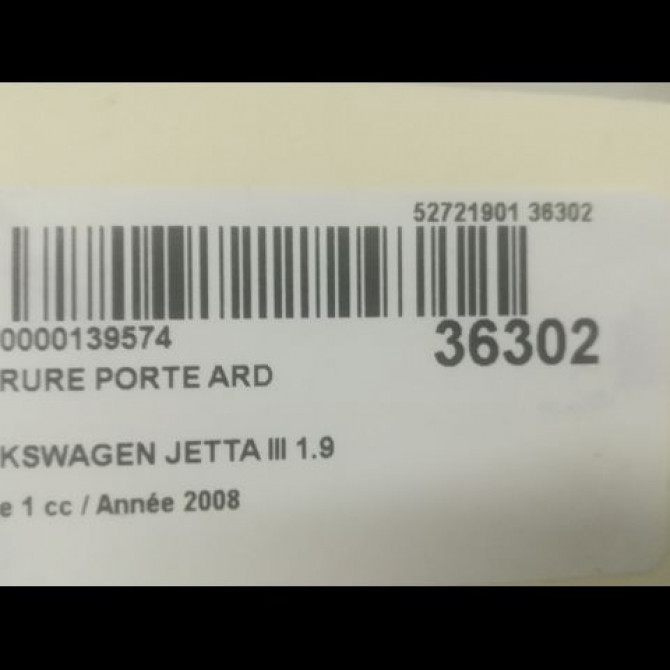 Serrure porte ard occasion VOLKSWAGEN JETTA III Phase 1 09-2005->12-2010 1.9 TDI 105ch 7L0839016D 5