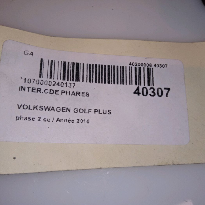 Interrupteur commande de phares occasion VOLKSWAGEN GOLF PLUS Phase 1 04-1995->04-1999 1.6 TDI 105ch 3C8941431AXSH 4