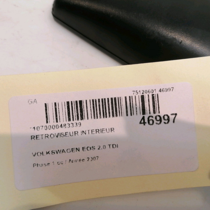 Retroviseur interieur occasion VOLKSWAGEN EOS Phase 1 04-2006->01-2011 2.0 TDI 140ch 1K0857511E9B9 3