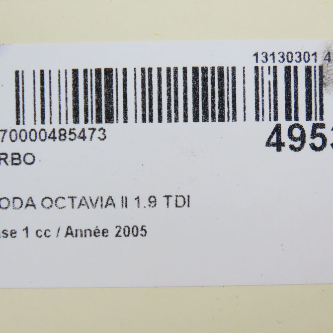 Turbo occasion SKODA OCTAVIA II Phase 1 06-2004->10-2008 1.9 TDI 105ch 8