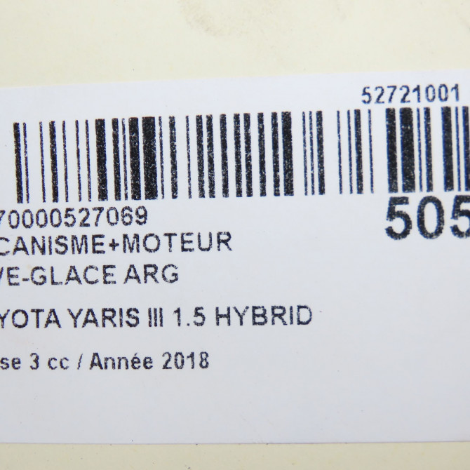 Mecanisme+moteur leve-glace arg occasion TOYOTA YARIS III Phase 1 04-1995->04-1999 1.5 HYBRID 100ch 698400D220 8